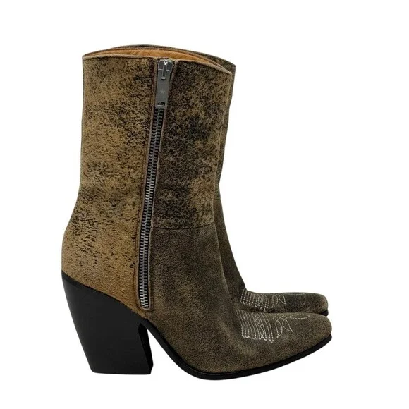 Golden Goose Women Candy Distressed Leather Western Cowboy Boots Brown Size 36 6 - Picture 14 of 14